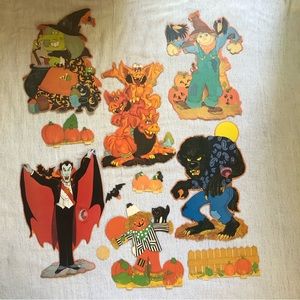 Vintage Halloween paper cut out decor